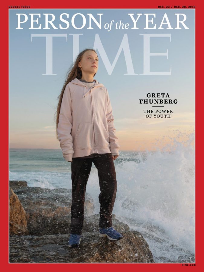 Cover of Time Magazine, featuring 2019s Person of the Year Greta Thunberg.