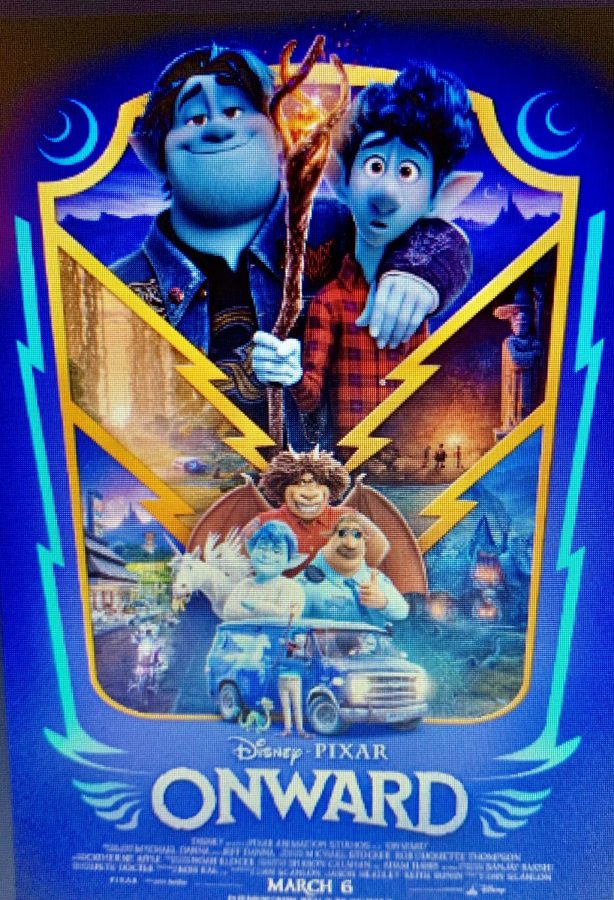 The movie poster for Disney-Pixars Onward.