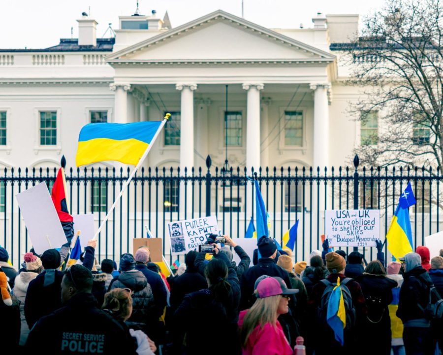 Image: Ted Eytan (Published in The Boston Review)  Protesters outside the White House on February 26, 2022, opposing the Russian invasion of Ukraine. 