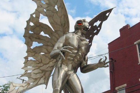Statue of Mothman in Point Pleasant, WV.