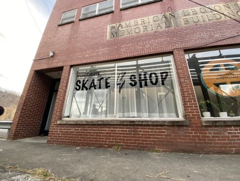 The exterior of the Ronceverte Skate Shop.