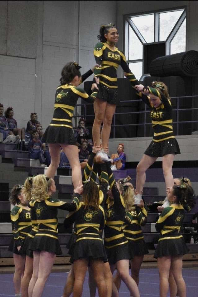 Greenbrier East's Cheer Team at Regionals. Photo credit: Patty Warren.